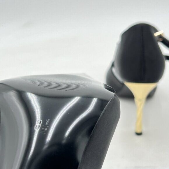 Funny She Jill Black Pointed Toe High Heel Shoes Ankle Strap Heels Stiletto Shoe - Picture 5 of 6